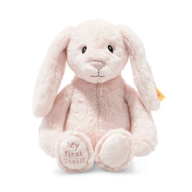 Official Steiff Soft Cuddly Friends My First Steiff Pink Hoppie Rabbit 26cm