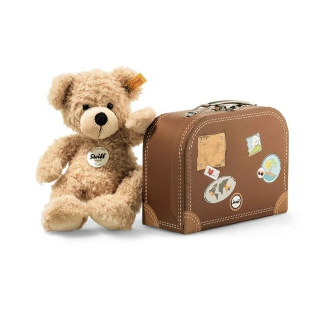 Official Steiff Soft Cuddly Fynn Teddy Bear With Suitcase 28cm