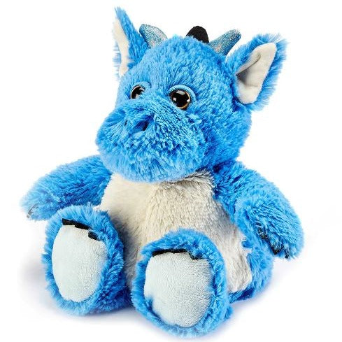 A bright Blue Dragon with a cream coloured tummy, ears and feet.