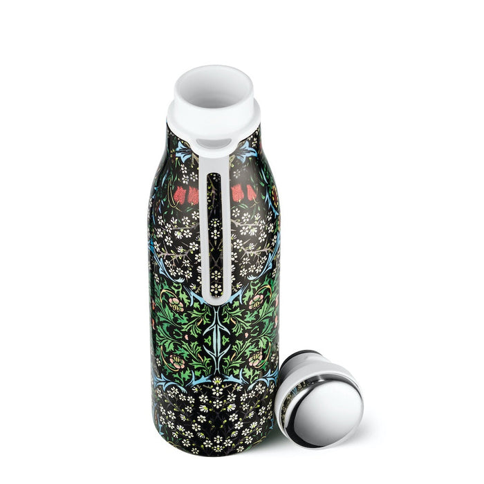 ecoffee william morris blackthorn drinks bottle with open lid