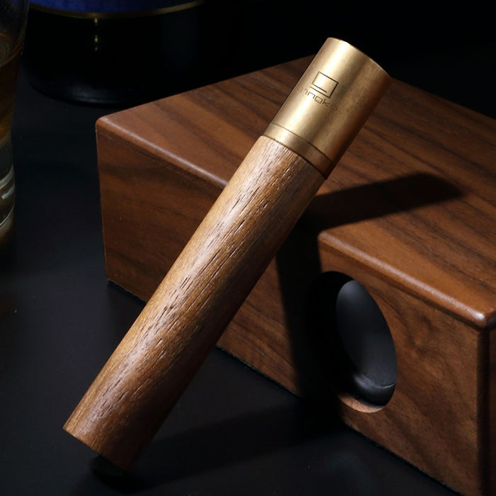 Gingko Natural Wood Windproof Flameless Element USB Rechargeable Lighter