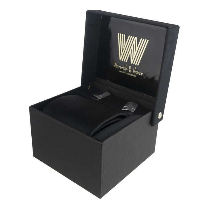Warwick & Vance Neck Tie, Handkerchief And Cufflinks Luxury Gift Box Sets