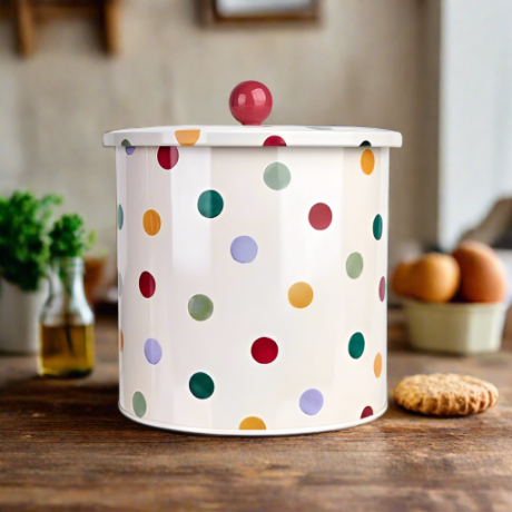 Emma Bridgewater Cream Polka Dot Biscuit Barrel Kitchen Storage Tin