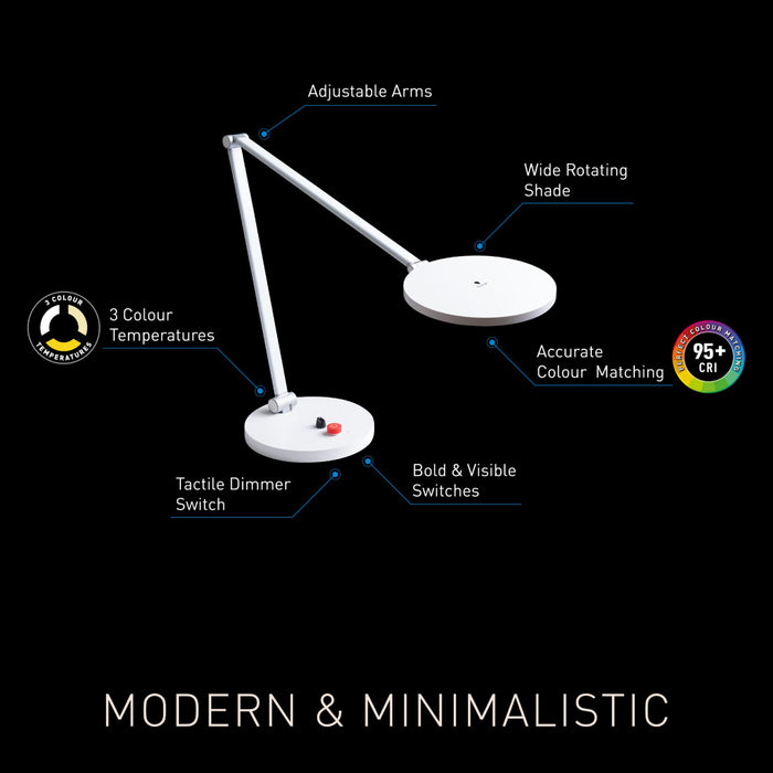 The Daylight Company Tricolour White LED Desk Lamp
