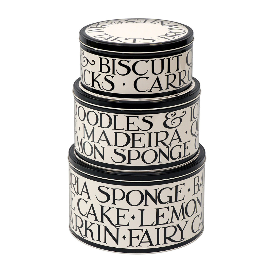 Emma Bridgewater Black Toast Cream Nested Storage Cake Tins