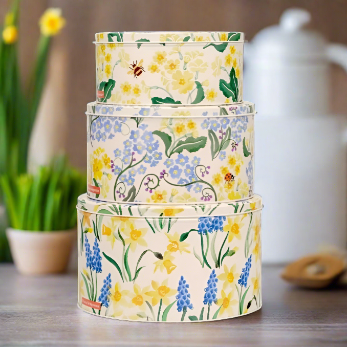 Emma Bridgewater Spring Daffodils Set Of Three Round Cake Tins