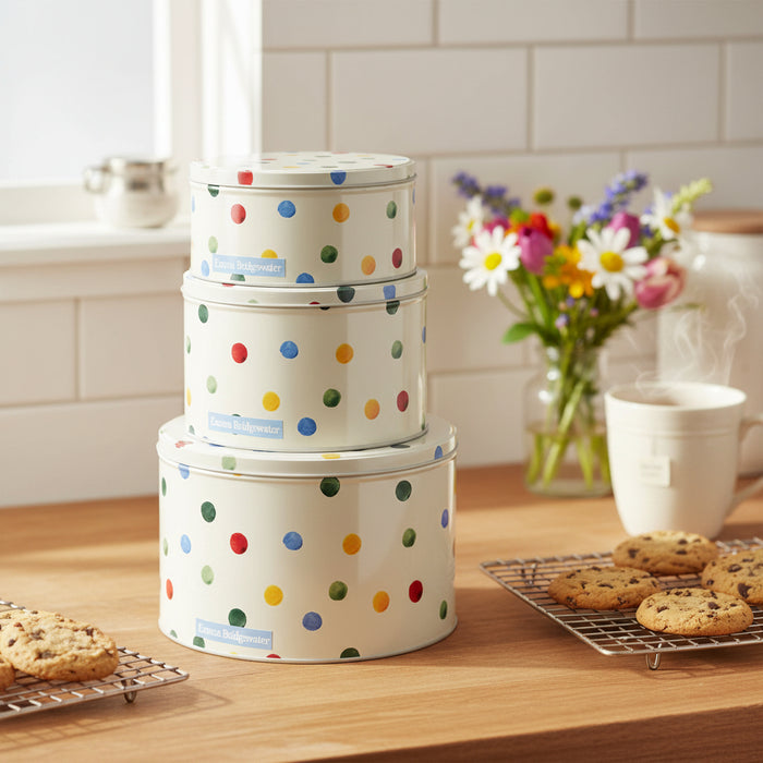Emma Bridgewater Set Of 3 Polka Dot Round Cake Tins