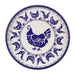 Emma Bridgewater Blue Hens Round Tray With White Background & Navy Blue Hens In A Repeated Design 