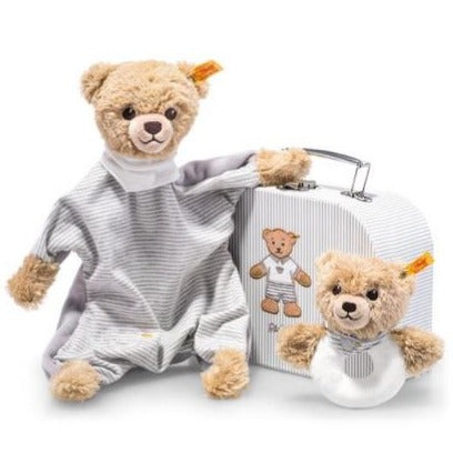 Steiff Sleep Well Teddy Bear Grey Baby Soft Toy Comforter