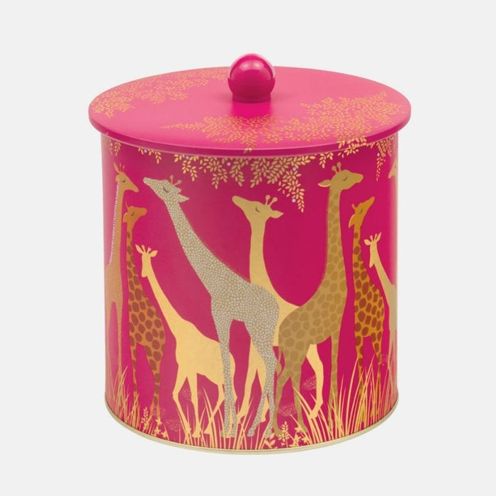 Sara Miller Giraffe Themed Pink & Gold Biscuit Tin