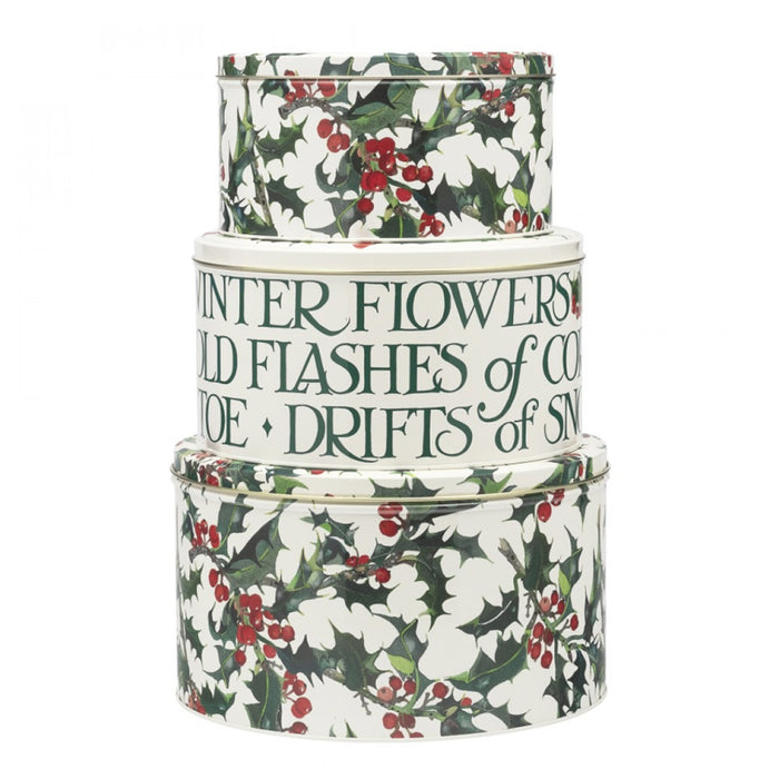Emma Bridgewater Holly Bush Set Of Three Cake Tins
