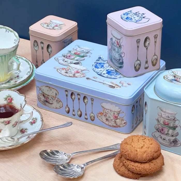 One Sugar Please Vintage Inspired Small Tin Caddies - Twin Pack