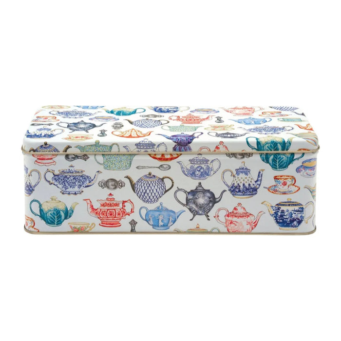 Teapots Long Rectangular Storage Tin With Lid