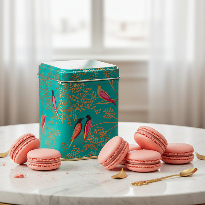 Sara Miller Green Chelsea Birds Square Metal Tin Storage Container 9cm