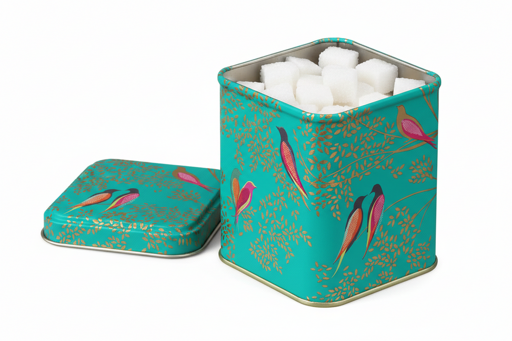 Sara Miller Green Chelsea Birds Square Metal Tin Storage Container 9cm