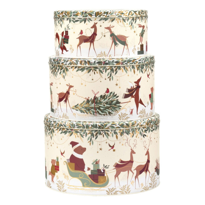 Sara Miller Woodland Bears Set Of Three Cake Tins