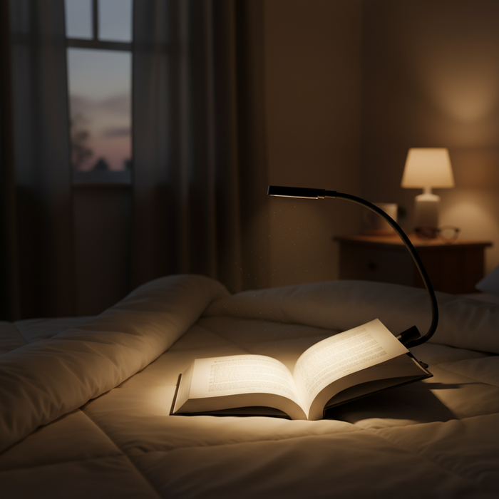 Xtralite LED Rechargeable Clip-On Book Light With Adjustable Brightness