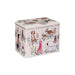 Decorative storage box with animal illustrations on a white background