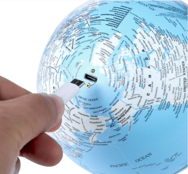 Gingko LED Atlas Lamp & Wooden Base