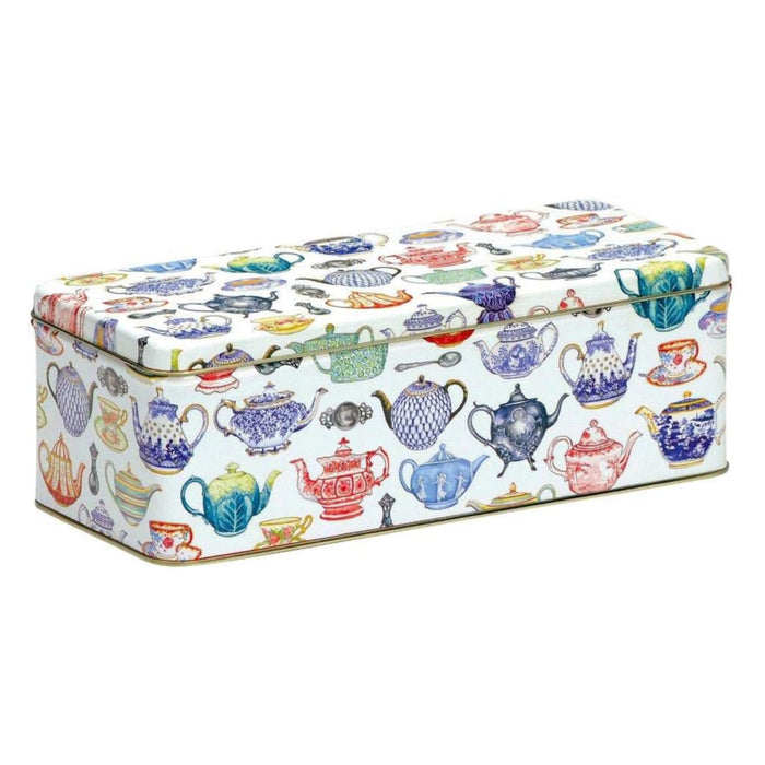 Teapots Long Rectangular Storage Tin With Lid