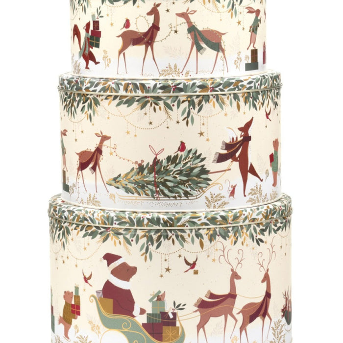 Sara Miller Woodland Bears Set Of Three Cake Tins