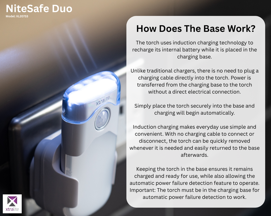 Xtralite NiteSafe Duo LED Night Light Or Motion Sensor With Torch & Power Failure Light