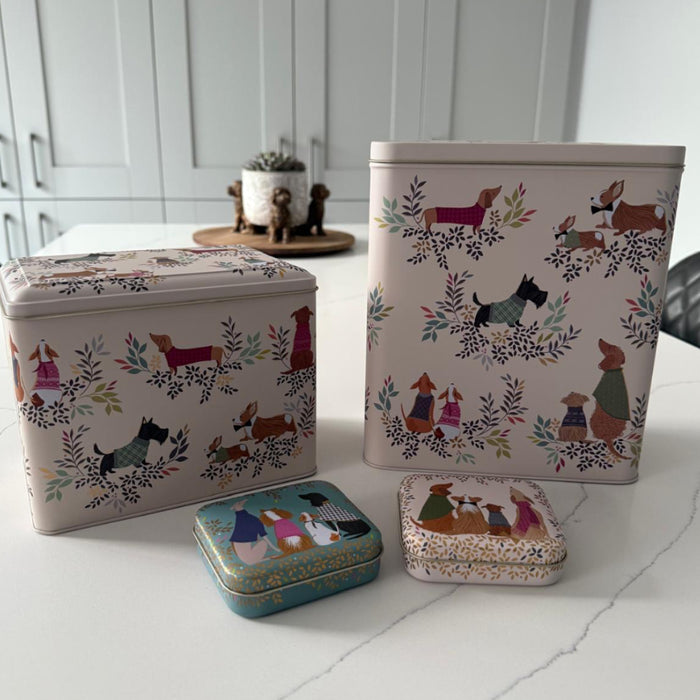Sara Miller Dapper Dogs Tall Storage Tin