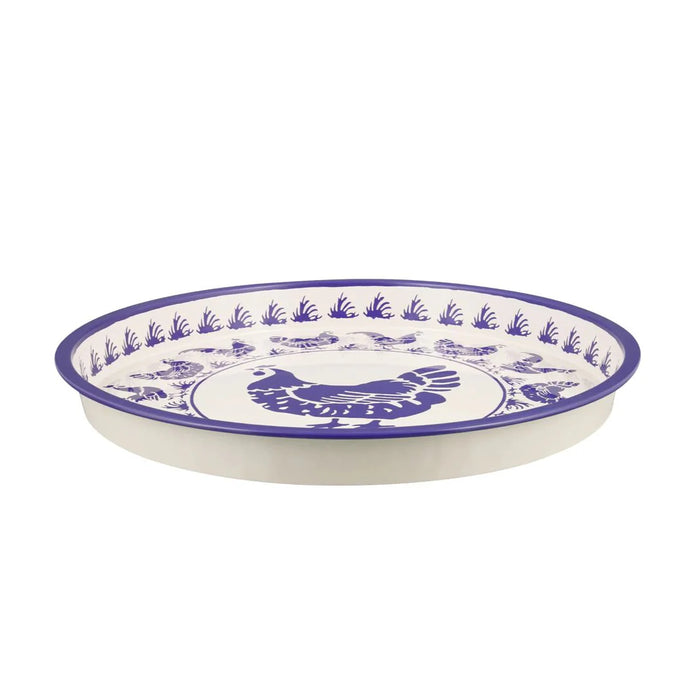 Emma Bridgewater Blue Hens Round Tray 30cm