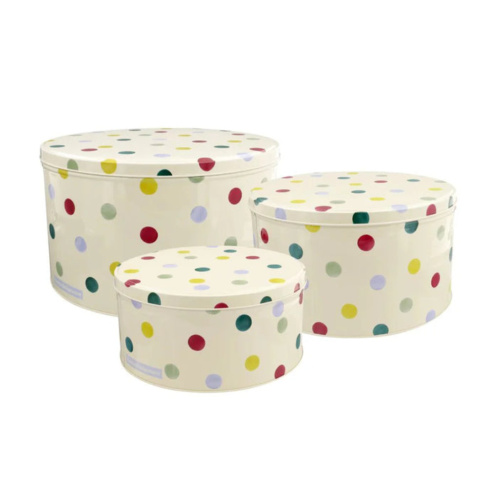 Emma Bridgewater Set Of 3 Polka Dot Round Cake Tins