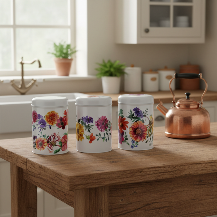Emma Bridgewater Garden Flowers Set of Three Canisters