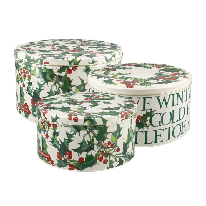Emma Bridgewater Holly Bush Set Of Three Cake Tins