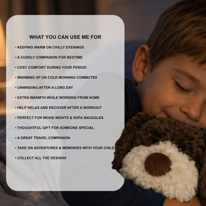 Beddy Buddies Brown Dog Microwaveable Flaxseed Heat Pack Soft Toy