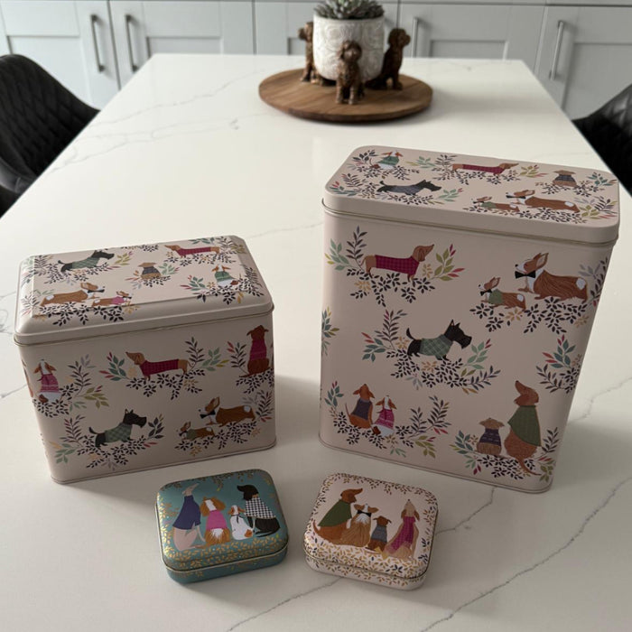 Sara Miller Dapper Dogs Tall Storage Tin