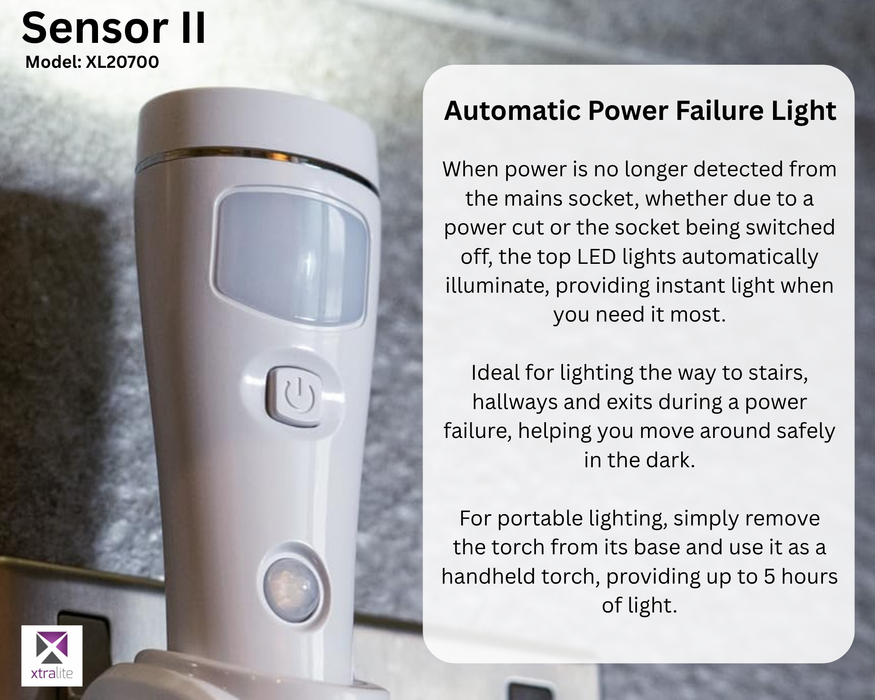 Xtralite NiteSafe Motion Sensor II LED Motion Sensor With Torch & Power Failure Light
