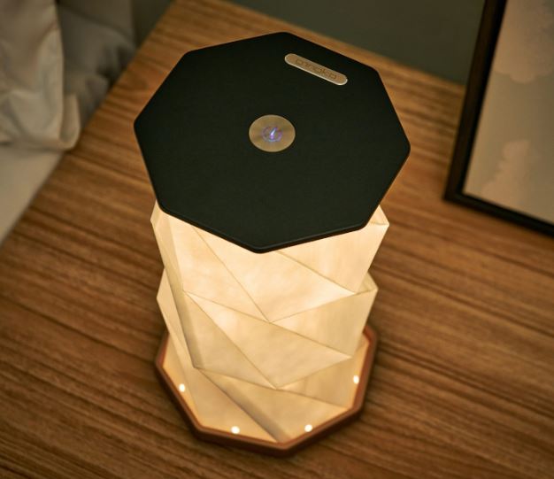 Gingko Natural Wood Twist Hexagon LED Desk Lamp