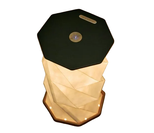 Gingko Natural Wood Twist Hexagon LED Desk Lamp