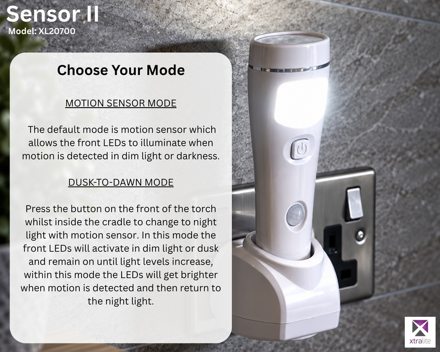 Xtralite NiteSafe Motion Sensor II LED Motion Sensor With Torch & Power Failure Light
