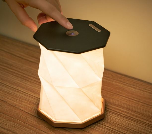 Gingko Natural Wood Twist Hexagon LED Desk Lamp