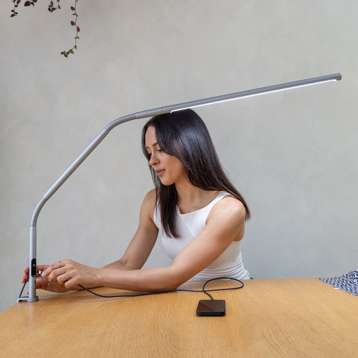 The Daylight Slimline 4 LED Ice Grey Table Lamp