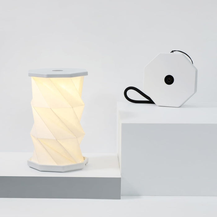 Gingko Natural Wood Twist Mini LED Desk Lamp