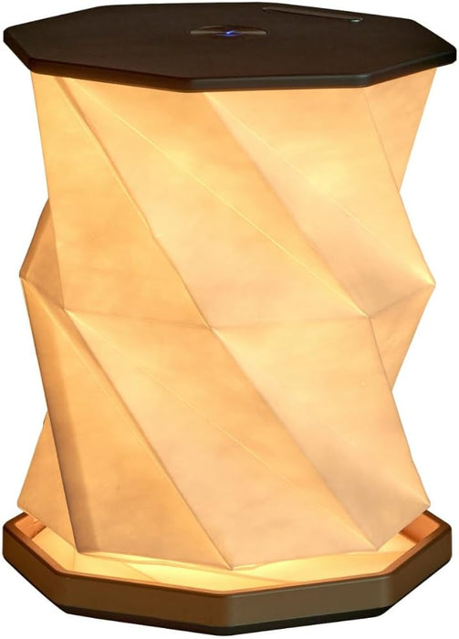 Gingko Natural Wood Twist Hexagon LED Desk Lamp