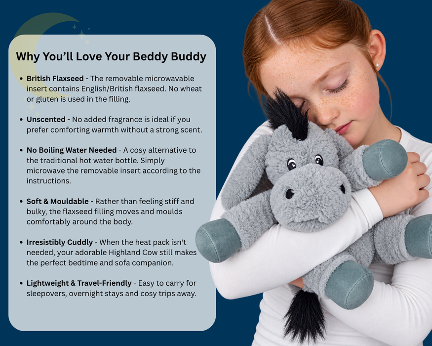 Beddy Buddies Donkey Microwaveable Flaxseed Heat Pack Soft Toy