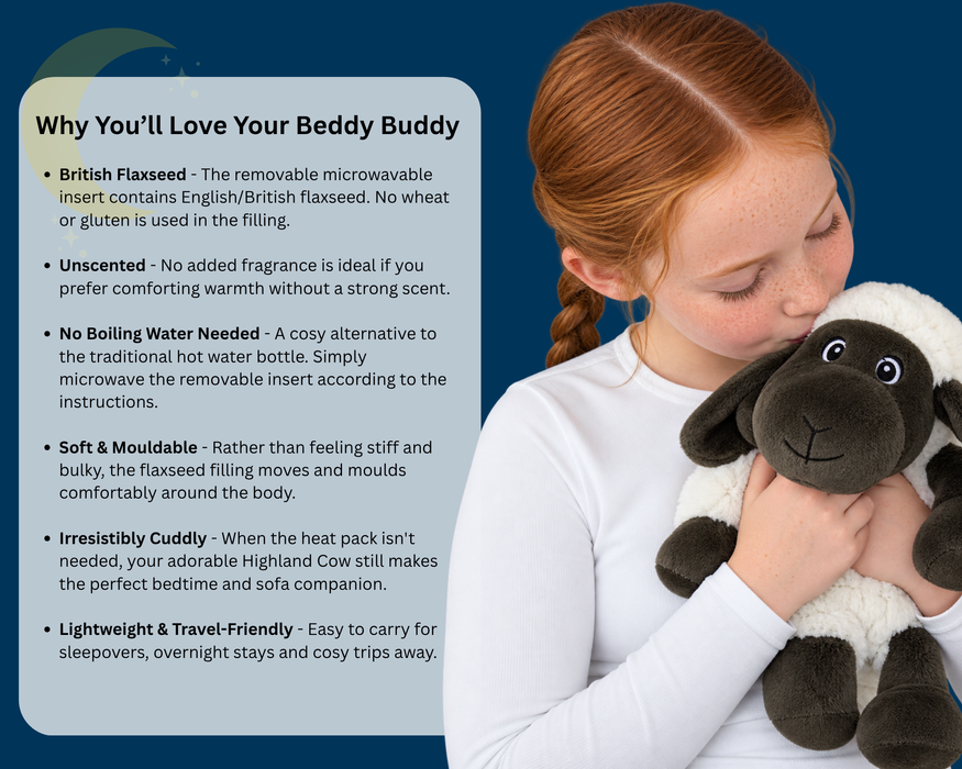 Beddy Buddies Sheep Microwaveable Flaxseed Heat Pack Soft Toy