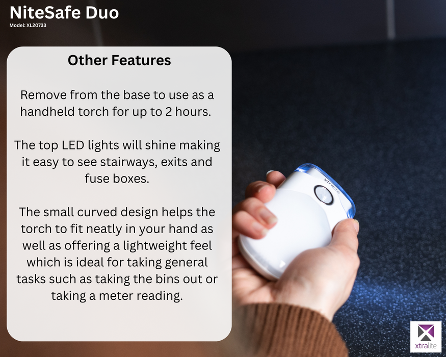 Xtralite NiteSafe Duo LED Night Light Or Motion Sensor With Torch & Power Failure Light