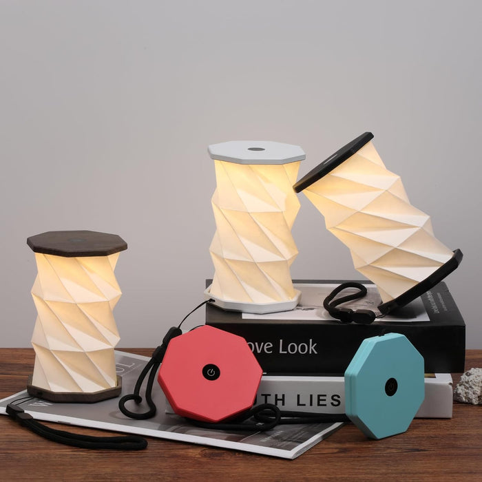 Gingko Natural Wood Twist Mini LED Desk Lamp