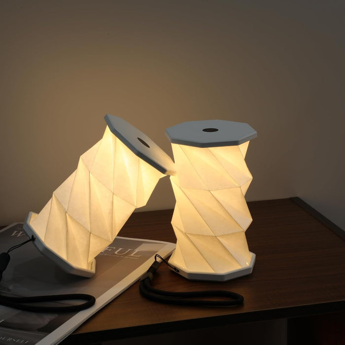 Gingko Natural Wood Twist Mini LED Desk Lamp