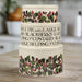 Stack of three ceramic containers with blackberry design and text on a white background