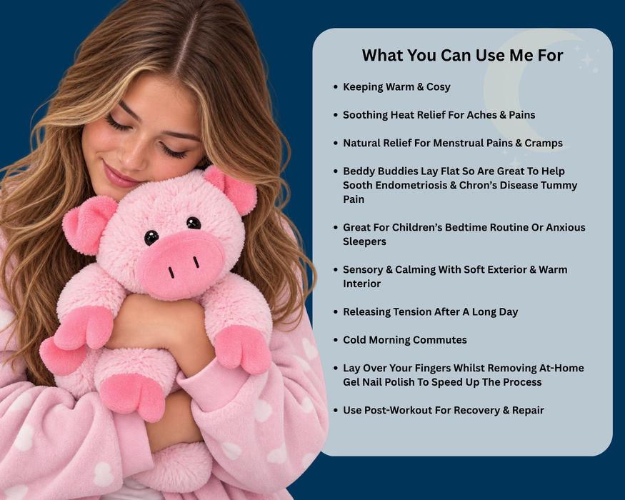 Beddy Buddies Pig Microwaveable Flaxseed Heat Pack Soft Toy