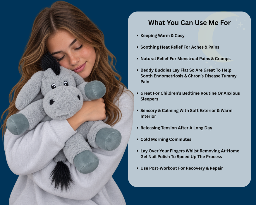Beddy Buddies Donkey Microwaveable Flaxseed Heat Pack Soft Toy
