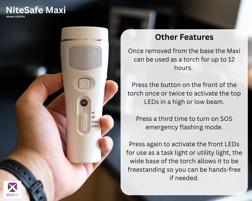 Xtralite NiteSafe Maxi LED Dusk Till Dawn Night Light With Torch & Power Failure Light